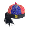 Chinese red and blue braided hat (d-20, h-13 cm)