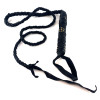 Black leather whip