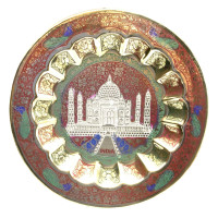 Тарелка бронзовая настенная "Тадж-Махал"(17,7 см)