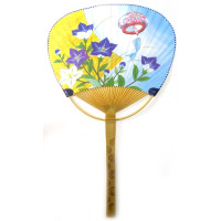 Віяло опахало з малюнком "Квіти" (38х24, 5х0, 5 см)