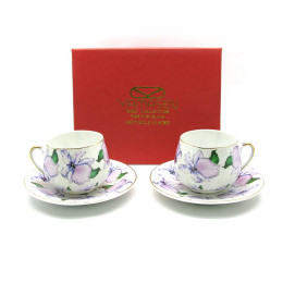 Сервіз порцеляна (2SCS1093) 2 чашки +2 блюдця "Квіти" (110 мл)(h-5,2см, d-5,3см, блюдце d-11см)