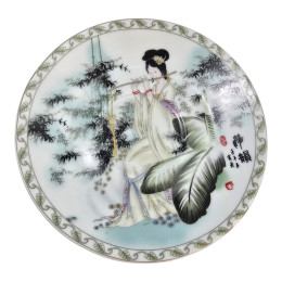 Сервиз фарфор (160 мл)(2SBS174) 2 чашки +2 блюдца "Китаянка" (h-4,5см, d-9,5см d блюдца-13,5 см)