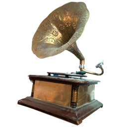 Граммофон "Антик" действующий, 78-скорость (квадратный,  "Золото")(63х32х32 см)