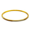 Copper bracelet with white and gold bone inserts (d-7 cm, width 4 mm)