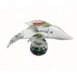 Дельфин на шаре хрустальный (6х4х4 см)