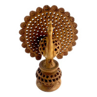 DISCOUNT: Carved Wooden Peacock (15x11x5cm)