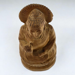Wood carved Buddha (10.5x4.5x4 cm)