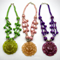 Necklace of stones with medallion 