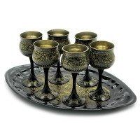 Glasses bronze black (e.g. 6 pcs.) (Goblet Set BD Med.-5 designs)