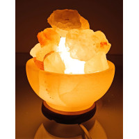 Соляная лампа (S-029.A) "Чаша огня" 3,2кг. (d-16,h-10 см)(12 шт ящ.)(Гималайская соль)