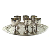 Bronze chrome glasses (eg 6 pcs / 50 ml.) (H-8 cm tray 30.5x20 cm)