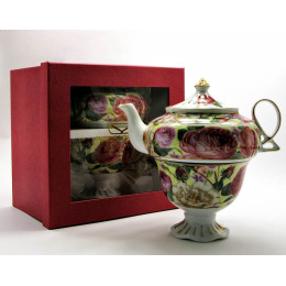 Porcelain service (3TA3108-6) 1 teapot + 1 cup "Roses" (200/400 ml cup/tea)