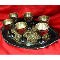 набір чарок бронза, чорний,