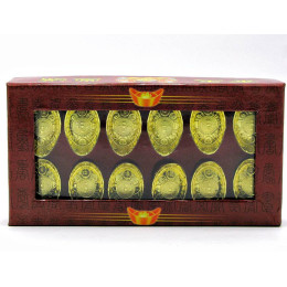 Gold bowl of wealth (e.g. 12 pcs) (14x8x2.5 cm)