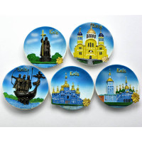 Magnet "Views of Kyiv" (6.5 cm)(12 pcs/pack)