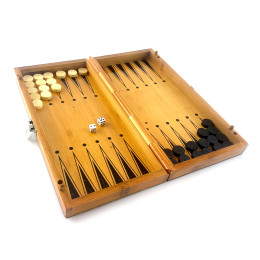 Backgammon+chess+checkers bamboo (24x12 cm)