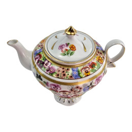 Porcelain set (3TA1293) 1 teapot + 1 cup "Violets" (200/400 ml cup/teapot)