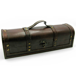 Футляр для пляшки (дерево зі шкірою) (35х12х12 см)