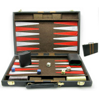 Нарди в кейсі "Чорна шкіра" (48х37 см)