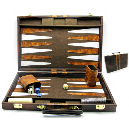 Backgammon in a case "Brown leather" (48x37 cm)