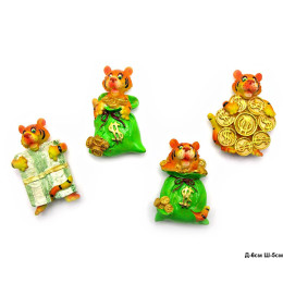 Магніт "Тигр з грошима "(6х5 см)(20шт/уп)(W9178)