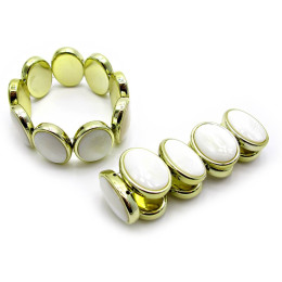 Браслет с перламутром "Овал" золото