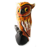 Wooden painted owl (20 cm) (Indonesia)