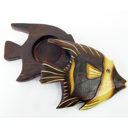 Ashtray "Fish" wooden (17 cm) (Indonesia)