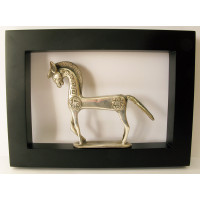 Painting with a bronze figure "Horse" (30x20) (Indonesia)