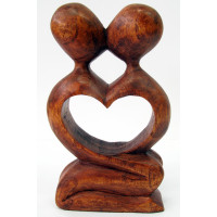 Wooden figure "Kiss" (20 cm) (Indonesia)