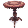 Стол резной с инкрустацией розовое дерево круглый (d-46 см h-47 см)C