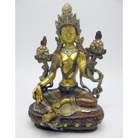 Тара в позе лотоса бронза (8")