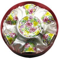 Сервиз фарфор (6ZE3040) 6 чашек +6 блюдец "Цветы" (6 шт. в ящ.)
