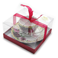 Сервіз фарфор (F3017) 1 чашка + 1 блюдце "Рози" (24 шт. в ящ.)