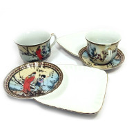 Porcelain set (170 ml)(2C102) 2 cups + 2 saucers 