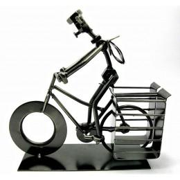 Техно-арт подставка под ручки "Велосипедист" металл (19х21х7,5 см)