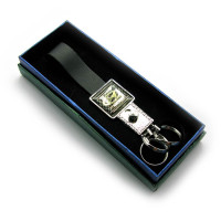 Брелок-авто с кожаным ремешком "Hyundai" хром (18566 F)