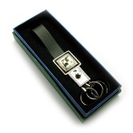 Keychain car with a leather strap "BMW" chrome (18566K)