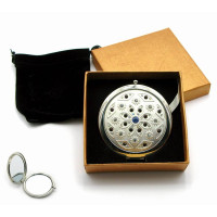 Cosmetic mirror with stones "Silver" (18530 C)(in box + case)