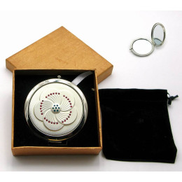 Cosmetic mirror with stones "Silver" (18530 F) (in box + case)