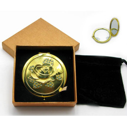 Cosmetic mirror with gold-plated stones (19373 I) (in a box + case)