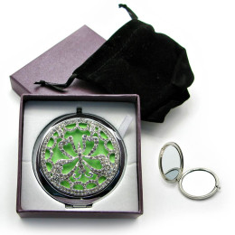 Cosmetic mirror "Pattern with stones" chrome 18568 C (in box + case)