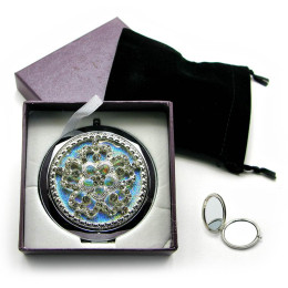 Cosmetic mirror "Pattern with stones" chrome 18568 E (in box + case)