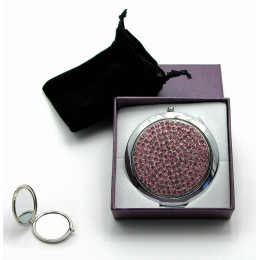 Cosmetic mirror "Rhinestones" chrome (18524 C) (in box + case)