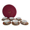 Round porcelain set (70 ml.) (6CCS112-1) 6 cups + 6 saucers "Girls" (h-4 cm, d-7.3 cm, saucer d 11 cm)