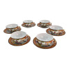 Round porcelain set (70 ml.) (6CCS112-1) 6 cups + 6 saucers "Girls" (h-4 cm, d-7.3 cm, saucer d 11 cm)