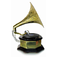 Gramophone "Antik" acting (hexagonal, bronze, 78-speed)