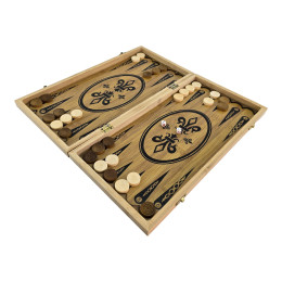 Backgammon + chess + checkers bamboo (40 × 38 × 1.7 cm)