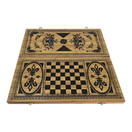 Backgammon + chess + checkers bamboo (40 × 38 × 1.7 cm)
