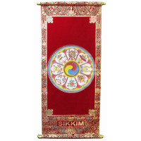 Панно красное "Мандала"  (80х30 см)